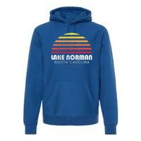 Lake Nor Gift Retro Distressed Sunset Lake Nor Gift Premium Hoodie