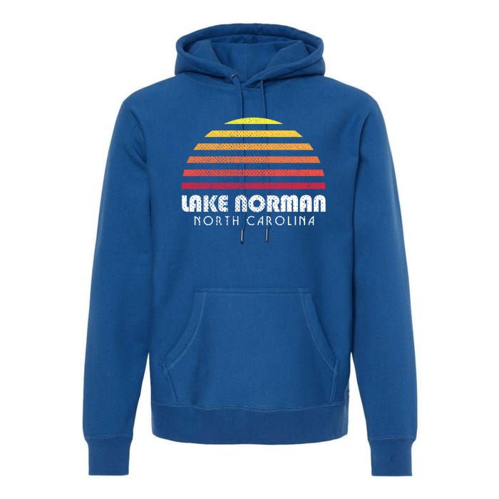 Lake Nor Gift Retro Distressed Sunset Lake Nor Gift Premium Hoodie