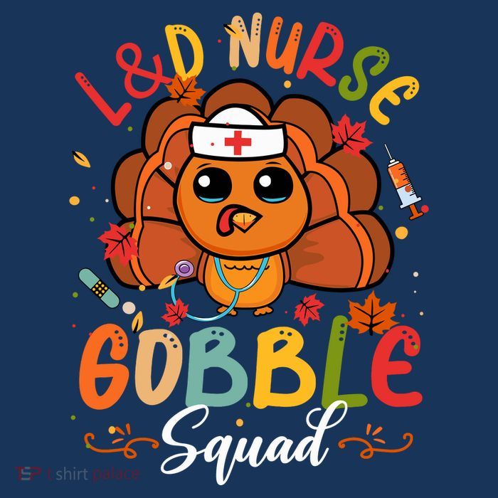 L&D Nurse Gobble Squad Funny Turkey Thanksgiving Sustainable Bucket Hat