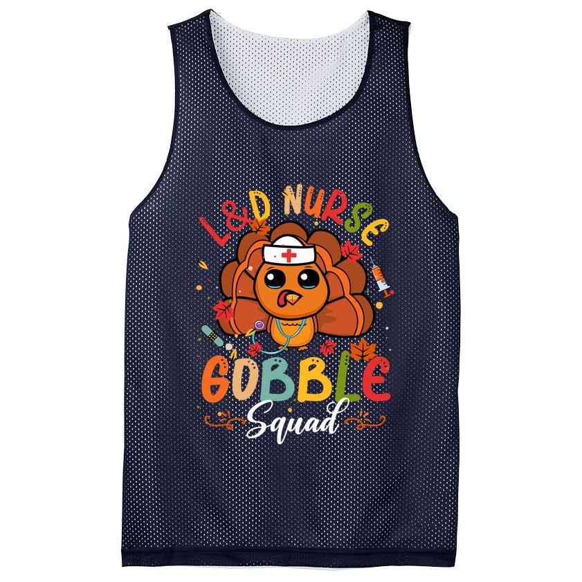 L&D Nurse Gobble Squad Funny Turkey Thanksgiving Mesh Reversible Basketball Jersey Tank