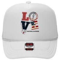 Love National Guard Mom Graduation Proud National Guard Mom High Crown Mesh Back Trucker Hat