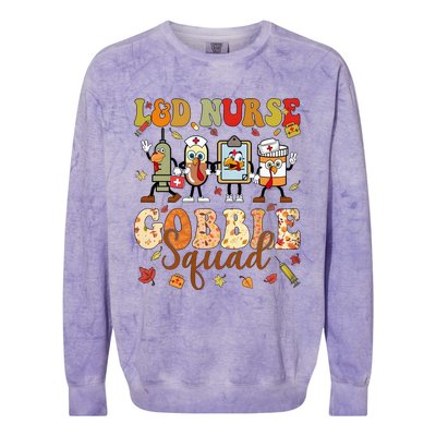 L&D Nurse Gobble Squad Thanksgiving Colorblast Crewneck Sweatshirt