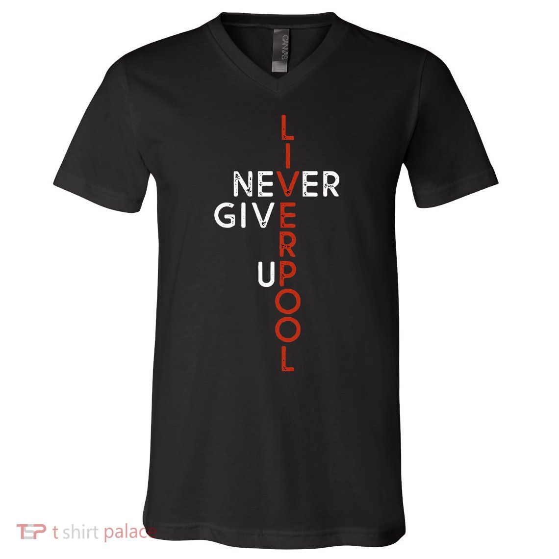 Liverpool Never Give Up Scouser V-Neck T-Shirt