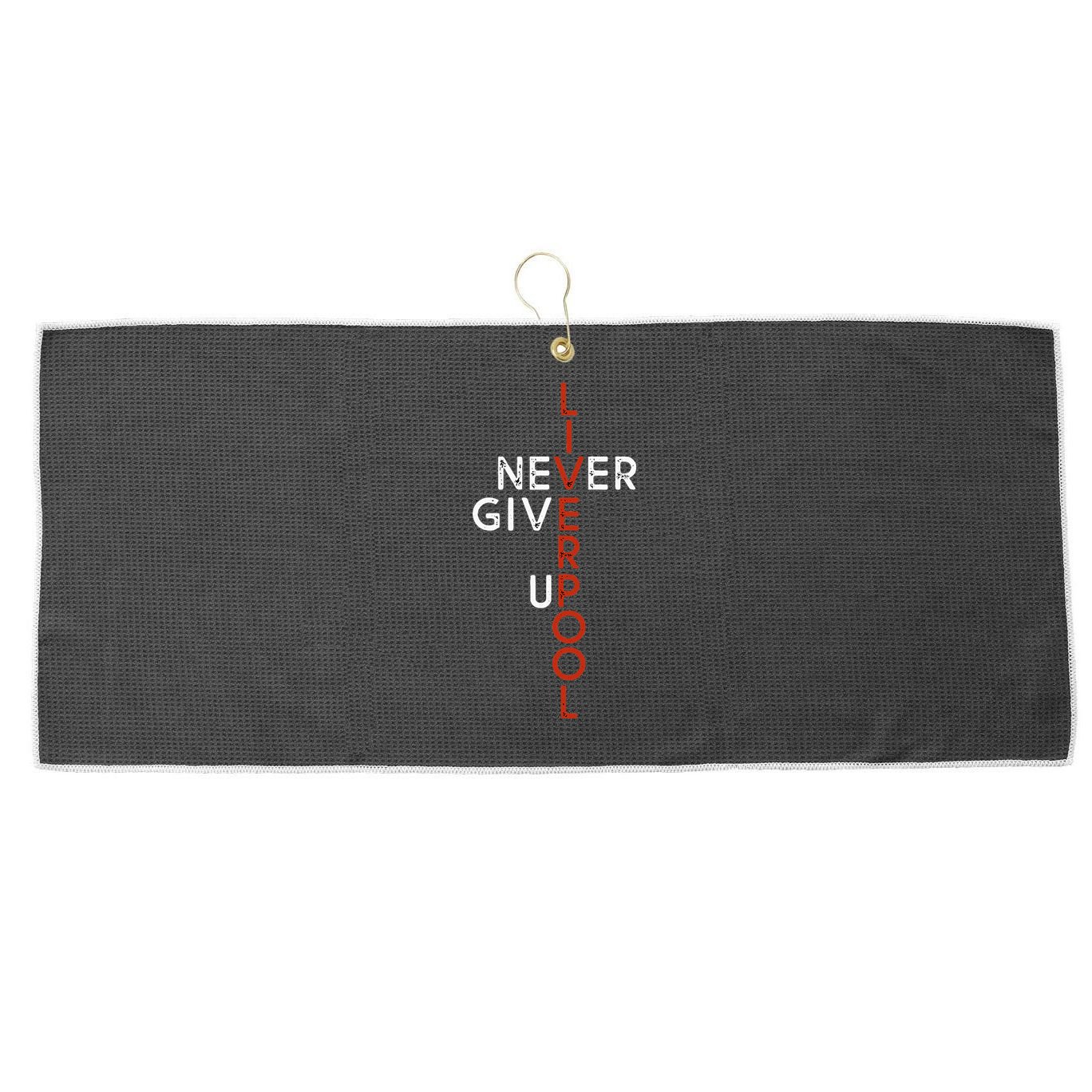 Liverpool Never Give Up Scouser Large Microfiber Waffle Golf Towel