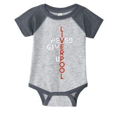 Liverpool Never Give Up Scouser Infant Baby Jersey Bodysuit