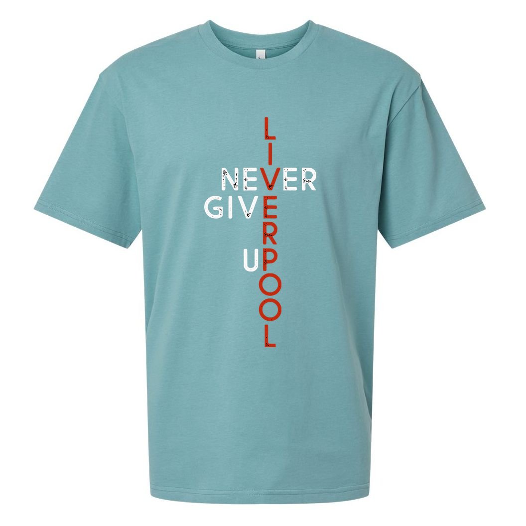 Liverpool Never Give Up Scouser Sueded Cloud Jersey T-Shirt
