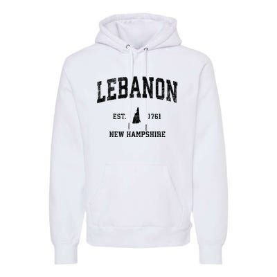 Lebanon New Hampshire Nh Vintage Established Athletic Sports Design Premium Hoodie