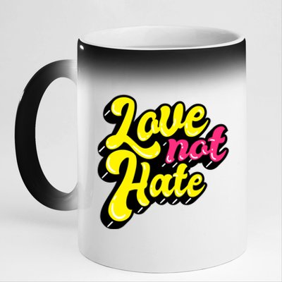 Love Not Hate Gift 11oz Black Color Changing Mug