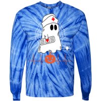 Love Nurse Halloween Pumpkin Fall Nurses Costume Great Gift Tie-Dye Long Sleeve Shirt