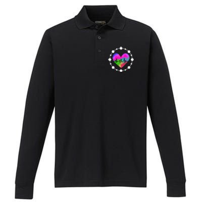 Lovable Nurse Heart Meaningful Gift Performance Long Sleeve Polo