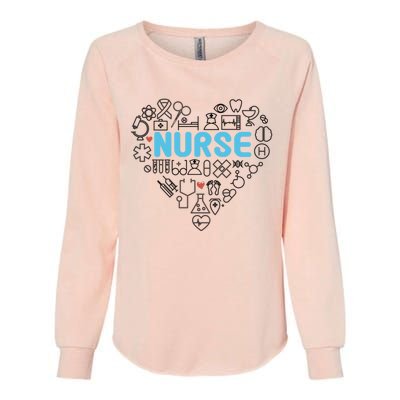 Lovely Nurse Icons Heart For National Nurse Day Gift Womens California Wash Sweatshirt