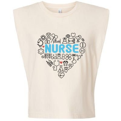 Lovely Nurse Icons Heart For National Nurse Day Gift Garment-Dyed Women's Muscle Tee