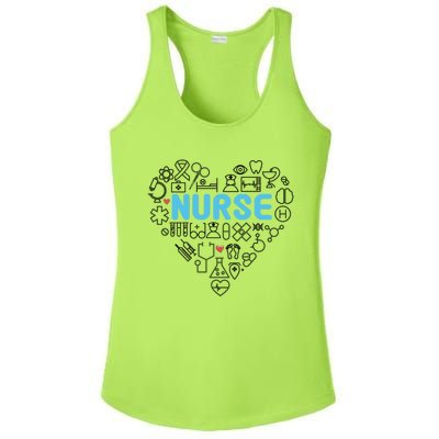 Lovely Nurse Icons Heart For National Nurse Day Gift Ladies PosiCharge Competitor Racerback Tank