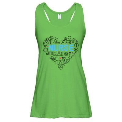 Lovely Nurse Icons Heart For National Nurse Day Gift Ladies Essential Flowy Tank