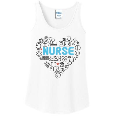 Lovely Nurse Icons Heart For National Nurse Day Gift Ladies Essential Tank