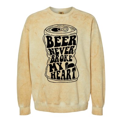 Long Neck Ice Cold Beer Never Broke My Heart Colorblast Crewneck Sweatshirt