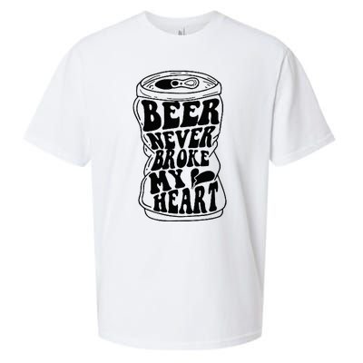 Long Neck Ice Cold Beer Never Broke My Heart Sueded Cloud Jersey T-Shirt