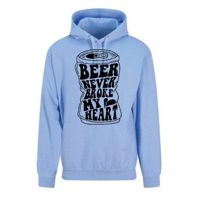 Long Neck Ice Cold Beer Never Broke My Heart Unisex Surf Hoodie