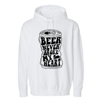 Long Neck Ice Cold Beer Never Broke My Heart Garment-Dyed Fleece Hoodie