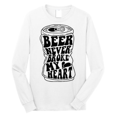 Long Neck Ice Cold Beer Never Broke My Heart Long Sleeve Shirt