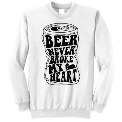 Long Neck Ice Cold Beer Never Broke My Heart Sweatshirt