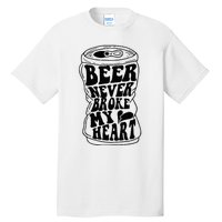 Long Neck Ice Cold Beer Never Broke My Heart Tall T-Shirt