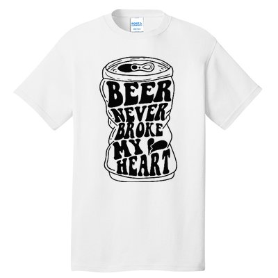 Long Neck Ice Cold Beer Never Broke My Heart Tall T-Shirt