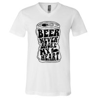 Long Neck Ice Cold Beer Never Broke My Heart V-Neck T-Shirt