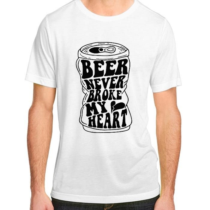 Long Neck Ice Cold Beer Never Broke My Heart Adult ChromaSoft Performance T-Shirt