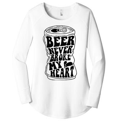 Long Neck Ice Cold Beer Never Broke My Heart Women's Perfect Tri Tunic Long Sleeve Shirt