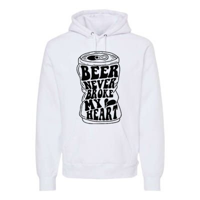 Long Neck Ice Cold Beer Never Broke My Heart Premium Hoodie