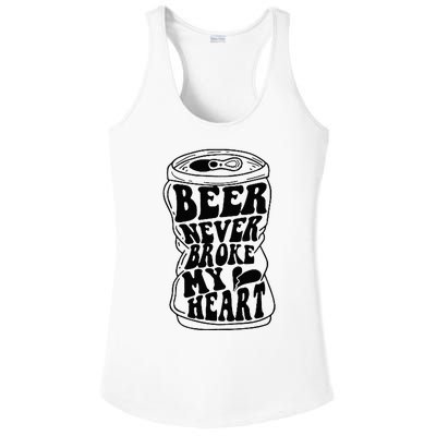 Long Neck Ice Cold Beer Never Broke My Heart Ladies PosiCharge Competitor Racerback Tank