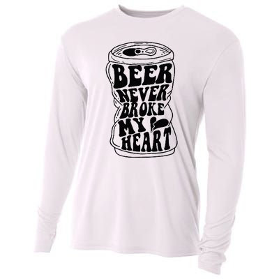 Long Neck Ice Cold Beer Never Broke My Heart Cooling Performance Long Sleeve Crew