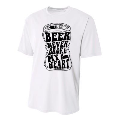 Long Neck Ice Cold Beer Never Broke My Heart Performance Sprint T-Shirt