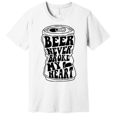 Long Neck Ice Cold Beer Never Broke My Heart Premium T-Shirt