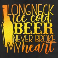 Long Neck Ice Cold Beer Never Broke My Heart Apparel 7 Panel Mesh Trucker Snapback Hat