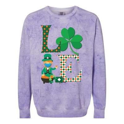 Lucky Nurse Irish St Day Patricks For Medical Healthcare Rn Gift Colorblast Crewneck Sweatshirt