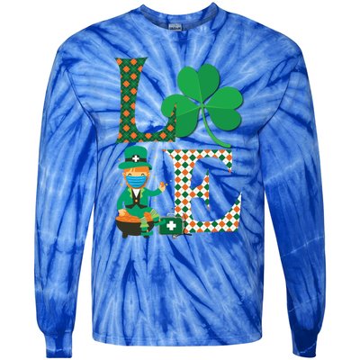 Lucky Nurse Irish St Day Patricks For Medical Healthcare Rn Gift Tie-Dye Long Sleeve Shirt