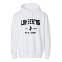 Lumberton New Jersey Nj Vintage Established Athletic Sports Design Garment-Dyed Fleece Hoodie