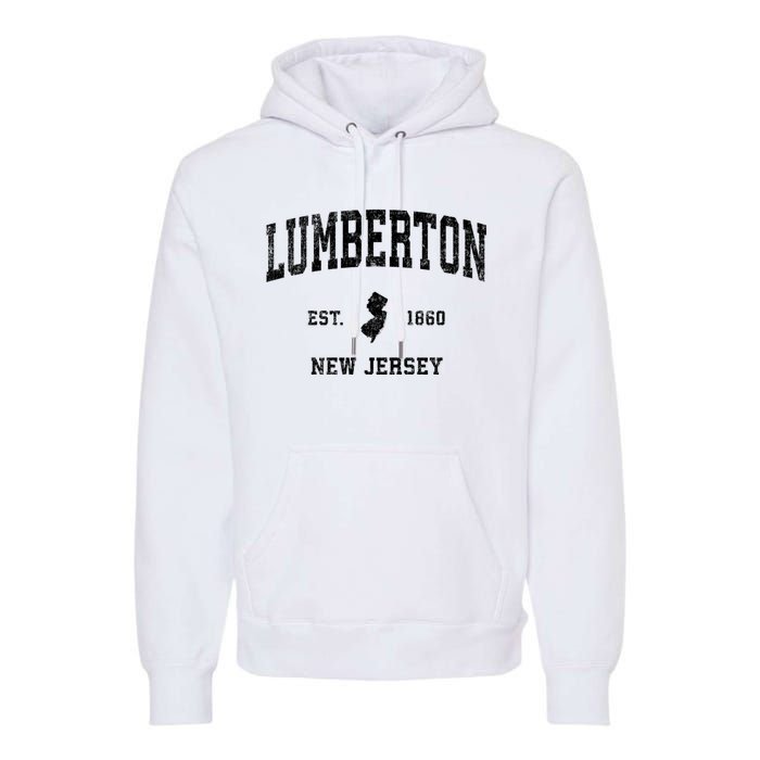 Lumberton New Jersey Nj Vintage Established Athletic Sports Design Premium Hoodie