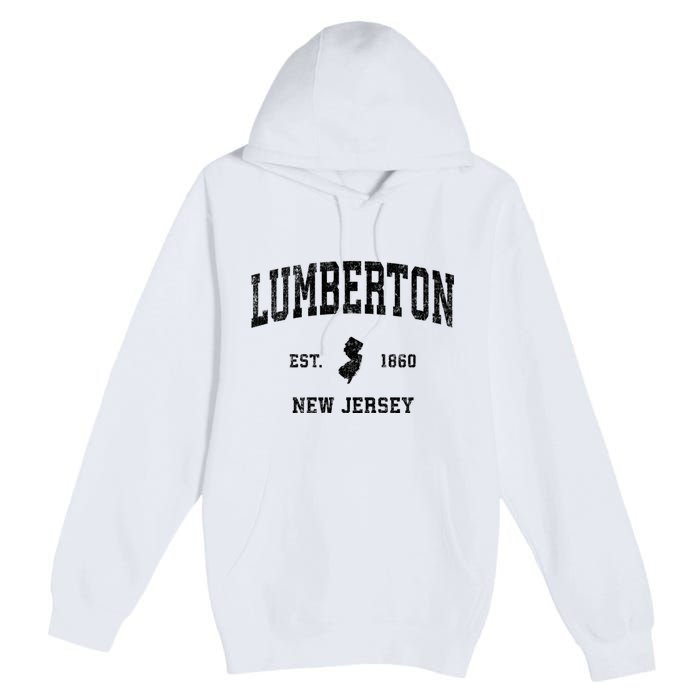 Lumberton New Jersey Nj Vintage Established Athletic Sports Design Premium Pullover Hoodie