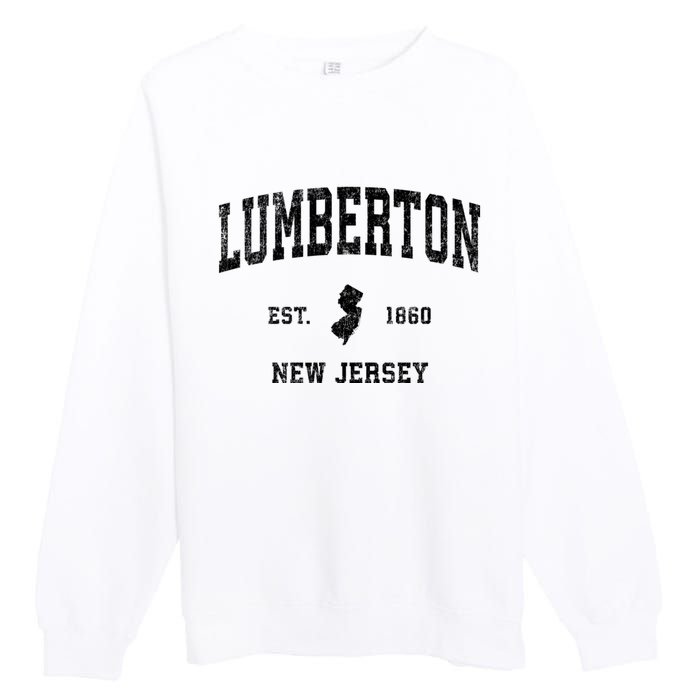 Lumberton New Jersey Nj Vintage Established Athletic Sports Design Premium Crewneck Sweatshirt