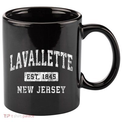 Lavallette New Jersey Nj Vintage Established Sports 11oz C Handle Ceramic Mug