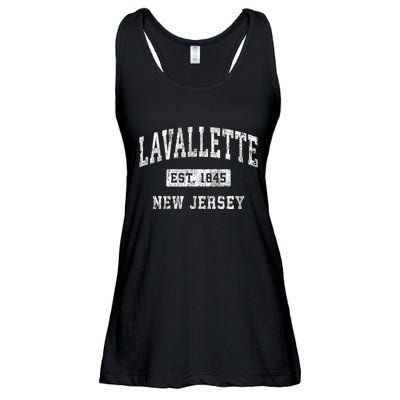 Lavallette New Jersey Nj Vintage Established Sports Ladies Essential Flowy Tank