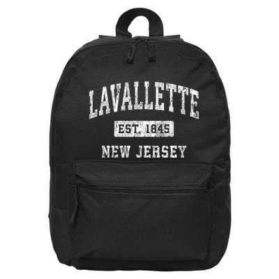 Lavallette New Jersey Nj Vintage Established Sports 16 in Basic Backpack