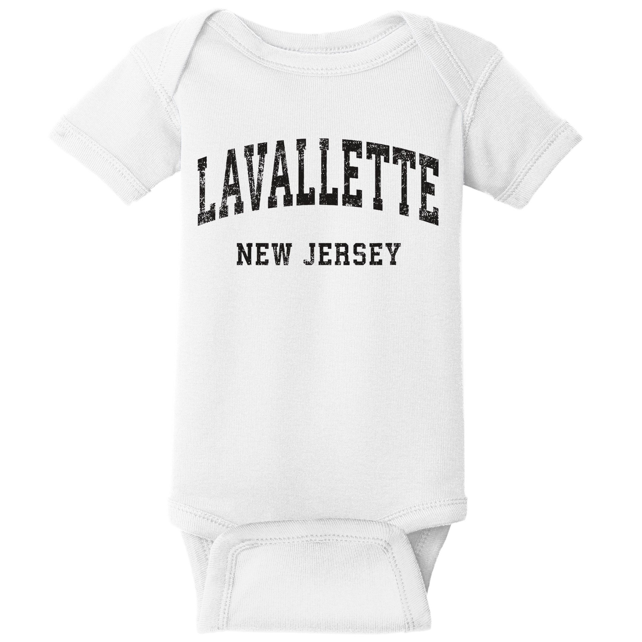 Lavallette New Jersey Nj Vintage Athletic Sports Design Baby Bodysuit