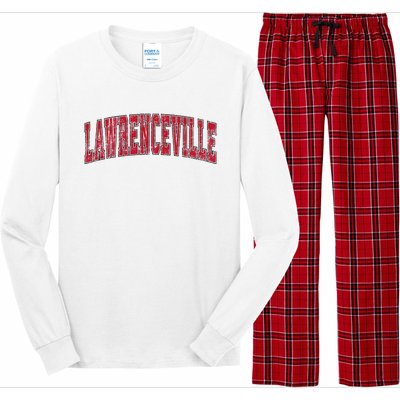 Lawrenceville New Jersey Nj Vintage Athletic Sports Long Sleeve Pajama Set