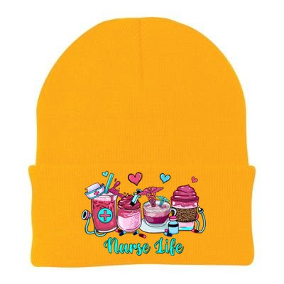 Love Nurse Life Coffee Scrubs And Rubber Gloves Stethoscope Great Gift Knit Cap Winter Beanie