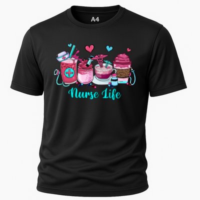 Love Nurse Life Coffee Scrubs And Rubber Gloves Stethoscope Great Gift Performance Shirt