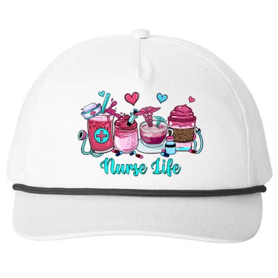 Love Nurse Life Coffee Scrubs And Rubber Gloves Stethoscope Great Gift Snapback Five-Panel Rope Hat